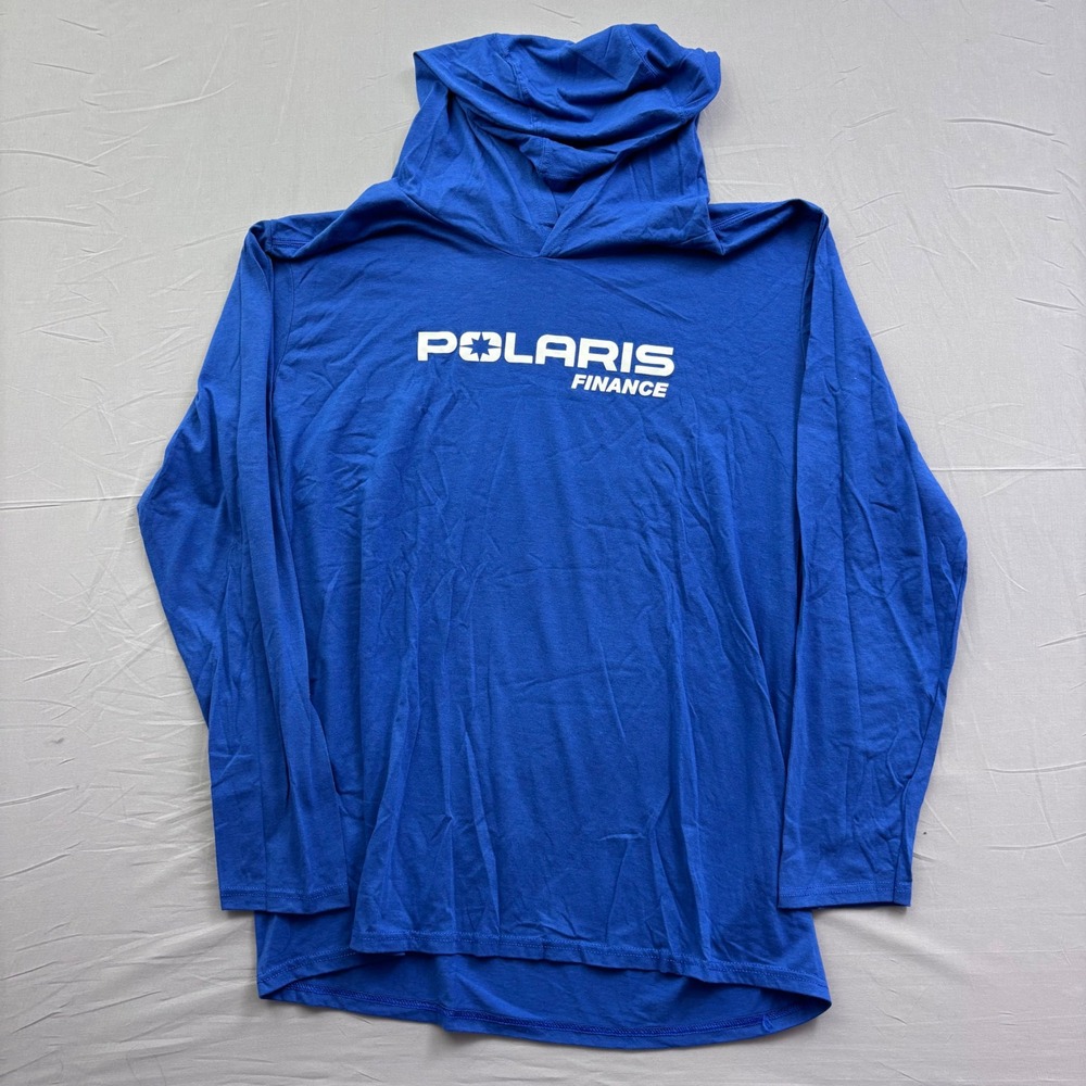 District Perfect Tri Mens 2XL Royal Blue Polaris Finance Long Sleeve‎ Hoodie Tee